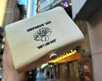 Hadestown Broadway Musical inspired wooden box - Orpheus&#39; Box - Trinket box for pins, ticket stubs, pencils, pencil box