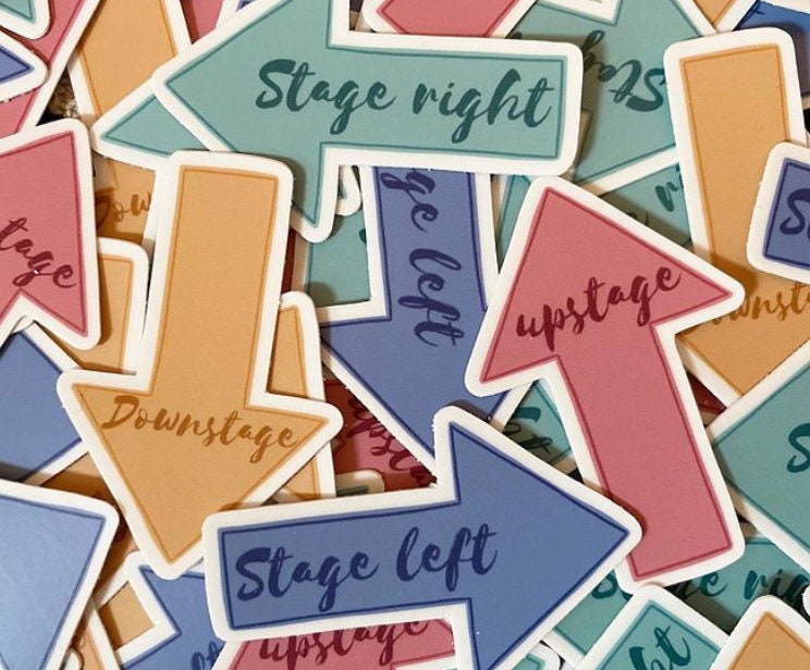 Stage Directions Stickers - Stage Right, Stage Left, Upstage, Down Stage