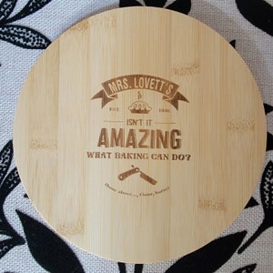 Sweeney Todd and Waitress Broadway Musical inspired Engraved Cutting Board and Charcuterie Board - Broadway Pie Fusion