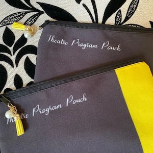 Theatre Program Pouch -- Perfect and stylish way to bring your Playbills and Programs Home