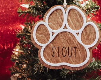 Personalized Dog Paw Ornament | Dog Lover | Dog Mom| Cat Mom| Cat Lover| Christmas Ornament | Puppy