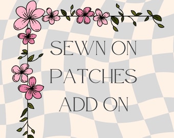 Sewn on patches for bag customization fee