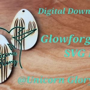 Cactus #14 Engraved Earring Design SVG Digital Download GlowForge Tested