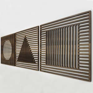 Geometric Wood Wall Art, Wooden Wall Art In Sol LeWitt Style, Modern Home Office Wall Decor, Aesthetic Wood Wall Panels, Large Home Gift
