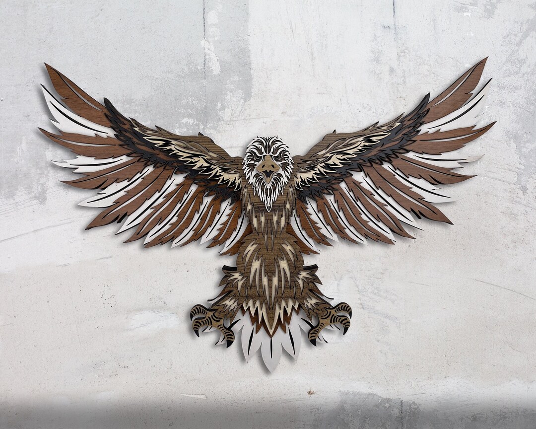 Eagle Wood Wall Art Decor, 3D Colorful Eagle Wooden Wall Art Etsy