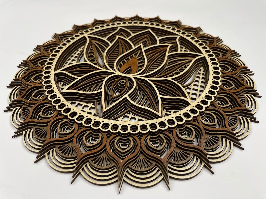 Mandala Wall Art Wood, Lotus Flower of Life Wall Decor, Wooden Zen Wall ...