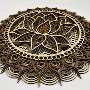Mandala Wall Art Wood, Lotus Flower of Life Wall Decor, Wooden Zen Wall Art, Spiritual Wall Art, Wood Mandala Art, Meditation & Yoga Gifts