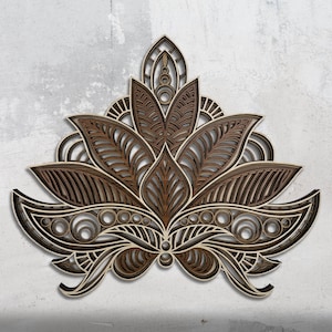 Lotus Flower Wood Wall Art Decor, Flower of Life Wooden Wall Decor, Spiritual Wood Decor, Multilayer Lotus Flower Mandala Art, Yoga Gifts