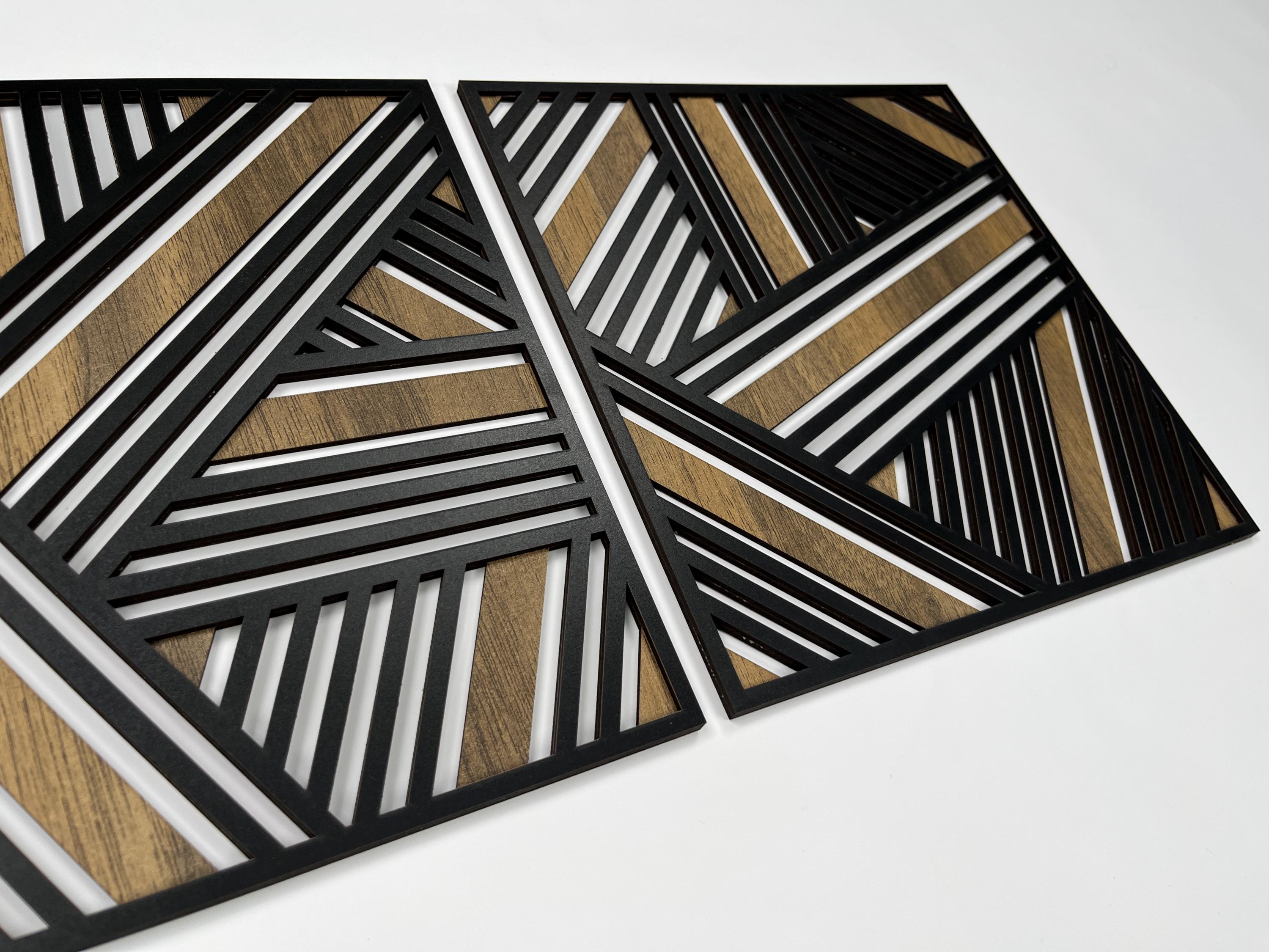 Geometric Lines Art Deco Wood Wall Panels, 1920s Inspired Wooden Wall ...