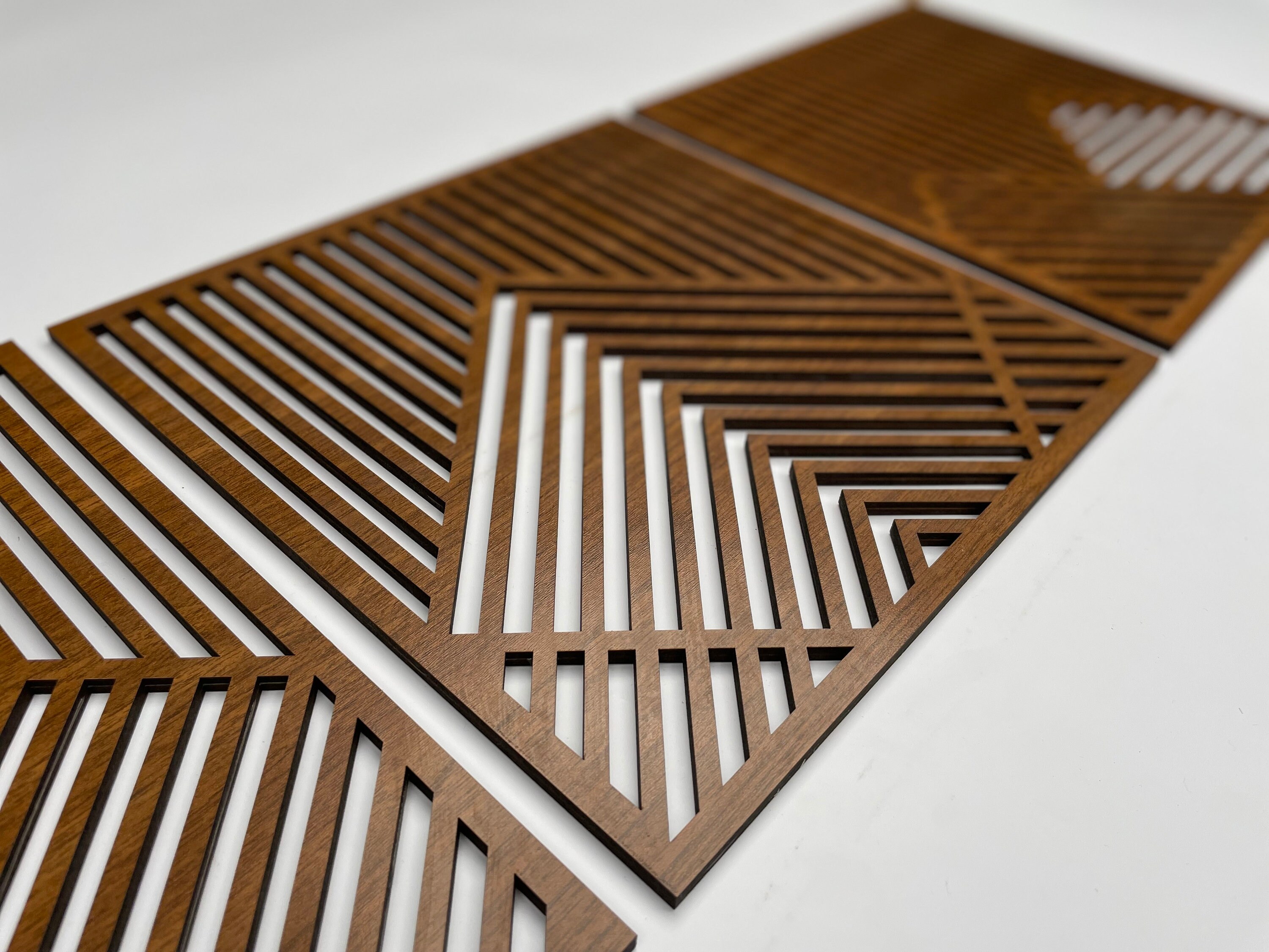 Bzstyleart Decorazione Da Parete In Legno Geometrica - Forma Di Montagna Astratta - Moderna E Minimalista Per Soggiorno, Camera Da Letto, Ufficio - 2
