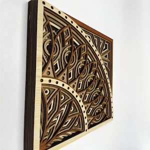 Wood Wall Art Multi-Layer, Mandala Wood Wall Decor, Layered Wooden Wall Art, 3d Mandala Wall Decoration, Aesthetic Laser Cut Home Decor