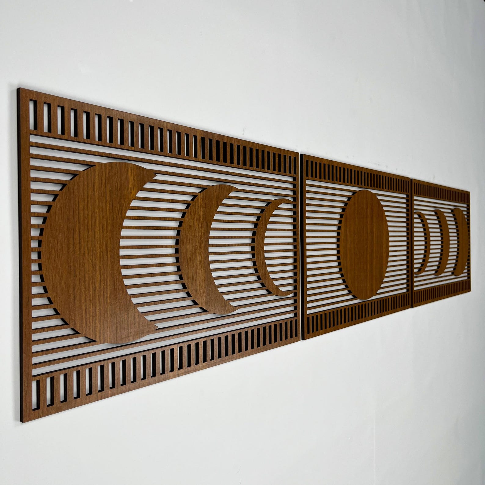Boho Lunar Wood Wall Art in Horizontal Design, Moon Phases Wooden Wall ...