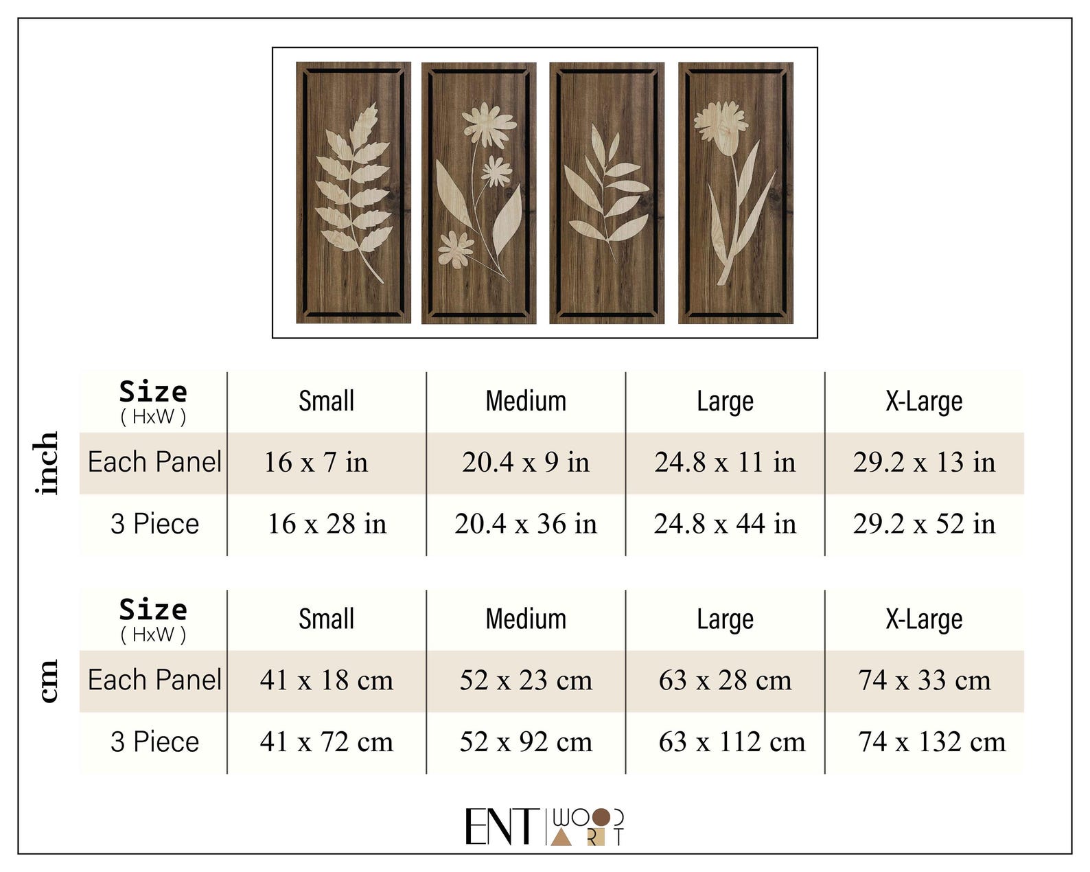 Botanical and Tropical Wood Wall Art Set for Vibrant Floral Decor ...
