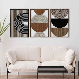 Boho Mid Century Modern Wood Wall Art, Geometric Wood Wall Decor Midcentury Modern Style, Colorful Wooden Wall Art for Home, Home Gift #58