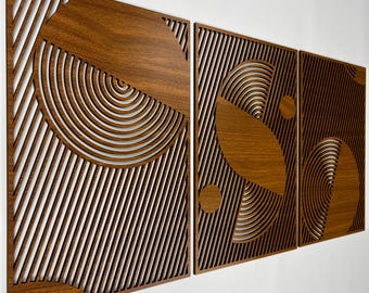 Großes Mid Century Holz Wanddekor, Diagonale Abstrakte Holzwand, Minimalistische Boho Wand Dekoration, Einzigartige Wohnkultur Geschenk #92