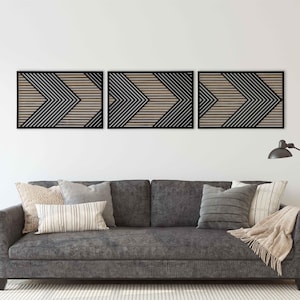 Geometric Wood Wall Art, Modern Abstract Design, Unique Geometric Arrows Wooden Wall Art, Boho Home Decor, Horizontal Rustic Decoration #55