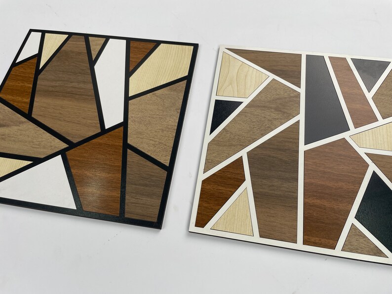 Large Wood Wall Art Set of 2 Black and White Framed Wooden Etsy