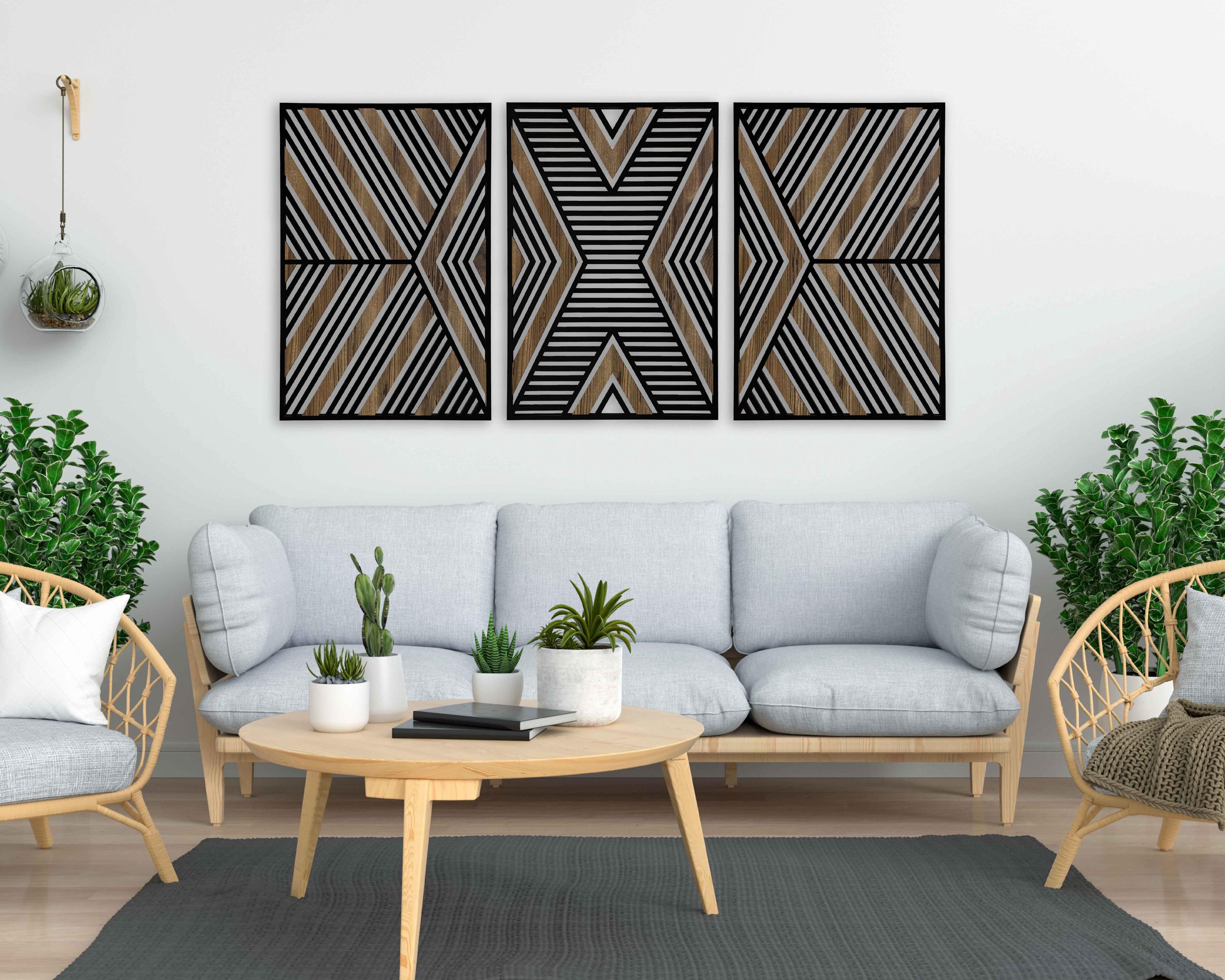 31.5" Large 3D Abstract & Geometric Metal Wall Decor Art For Living Room Bedroom 46416 - View #2