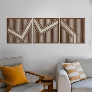 Abstrakte Wandkunst Geometrisches Wohndekor, Ästhetische Holzwandkunst für Wohnzimmer, Schlafzimmer und Büro, Zeitgenössische Holzwanddekoration #66