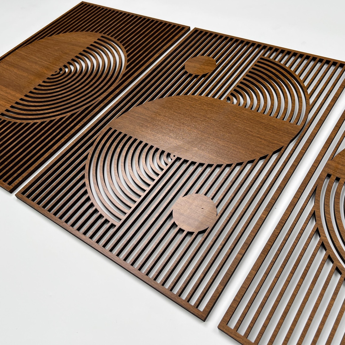 Boho Wood Wall Art Bauhaus Style, Abstract Wooden Wall Art, Large Mid Century Modern Decor, 3 Geometric Wood Wall Panel Set, Home Gift #54 - Etsy