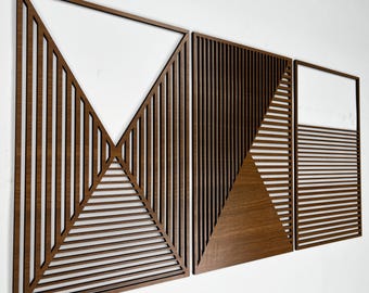 Abstract Wood Wall Art, Geometric Design for Modern & Minimalist Interiors, Contemporary Large Wooden Wall Art, Unique Wood Wall Panels #56