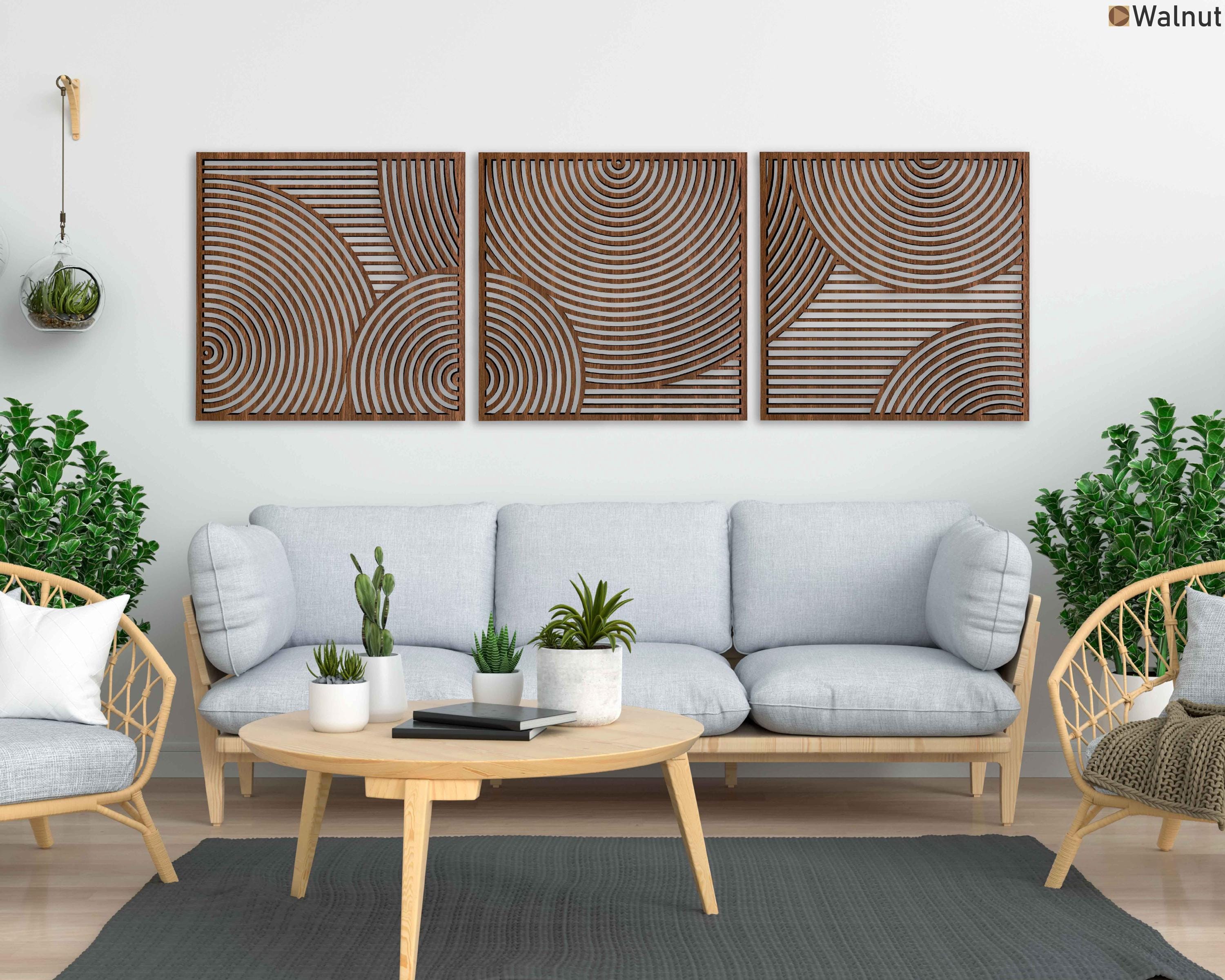 Mid Century Modern Wall Art Wood Home Decor, Unique Wood Wall Art, Boho ...