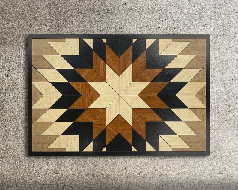 Wood Wall Art Decor Geometric Patterns Wooden Wall Art Etsy