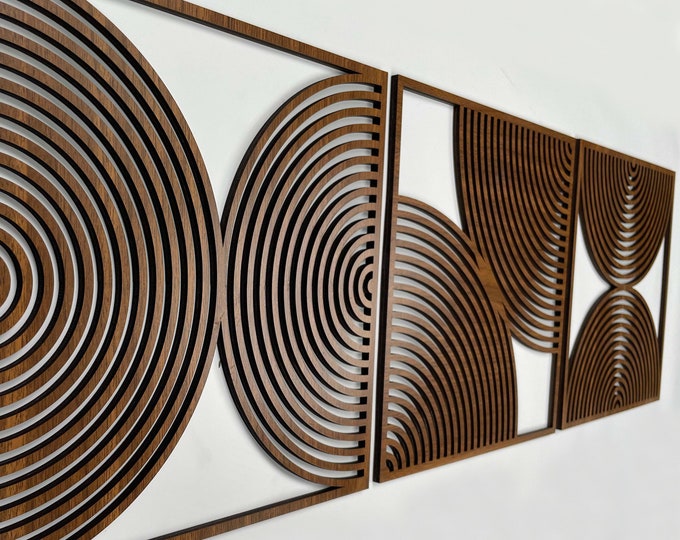 Large Geometric Wood Wall Art, Geometric Wood Art, Wood Wall Art, Modern Wood Wall Art Etsy