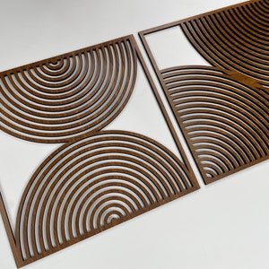 Mid Century Modern Abstract Wall Art Sculpture Painting Retro