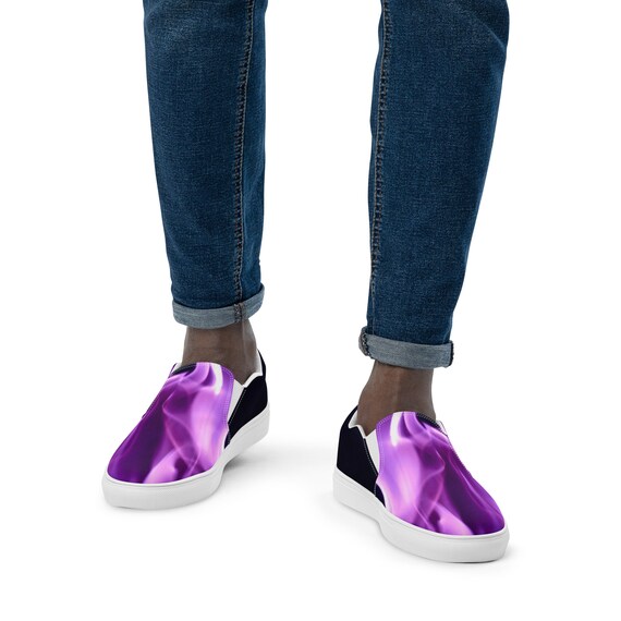 Mens Purple Smoke Slip-on Canvas Shoes 
