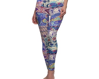 blue paisley leggings