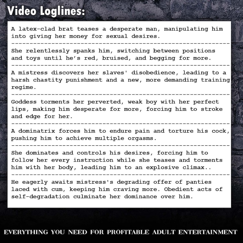 FEMDOM/FINDOM JOI Scripts for Onlyfans Vol. 2, Video Scripts for Camgirls and Adult Entertainers