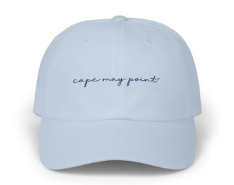 cape may point cap | script town embroidered dark font