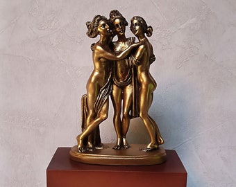 Sculpture artistique néo-classique en régule "Les 3 Grâces"