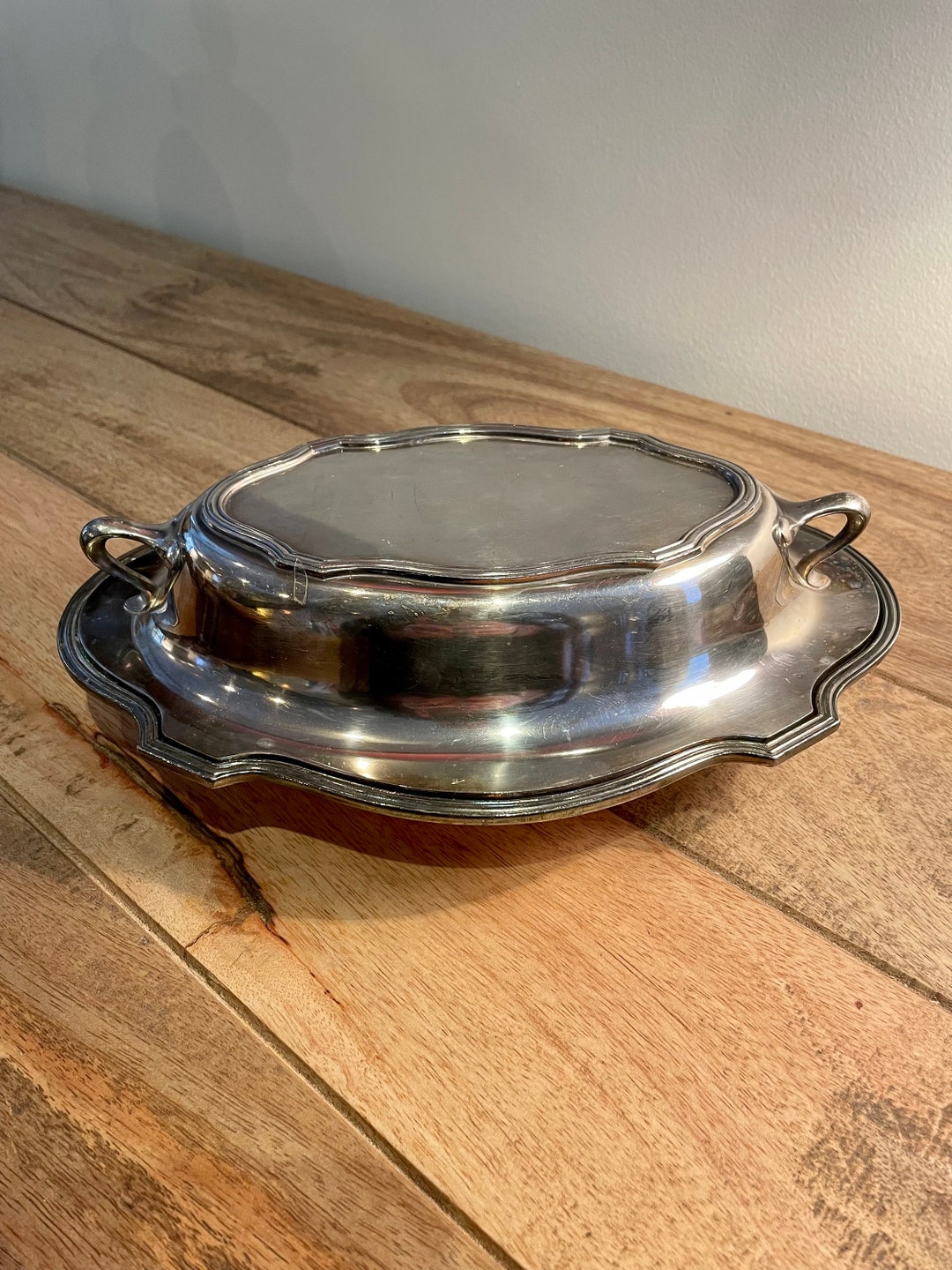 LBS Co Silver Serving Dish With Lid Etsy