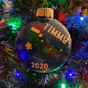 Personalized Christmas Dinosaur Ornament