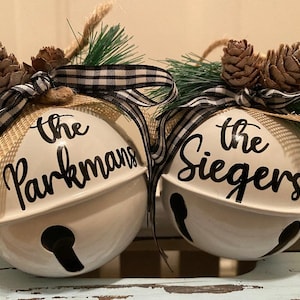 Rustic Bell Ornaments Personalized