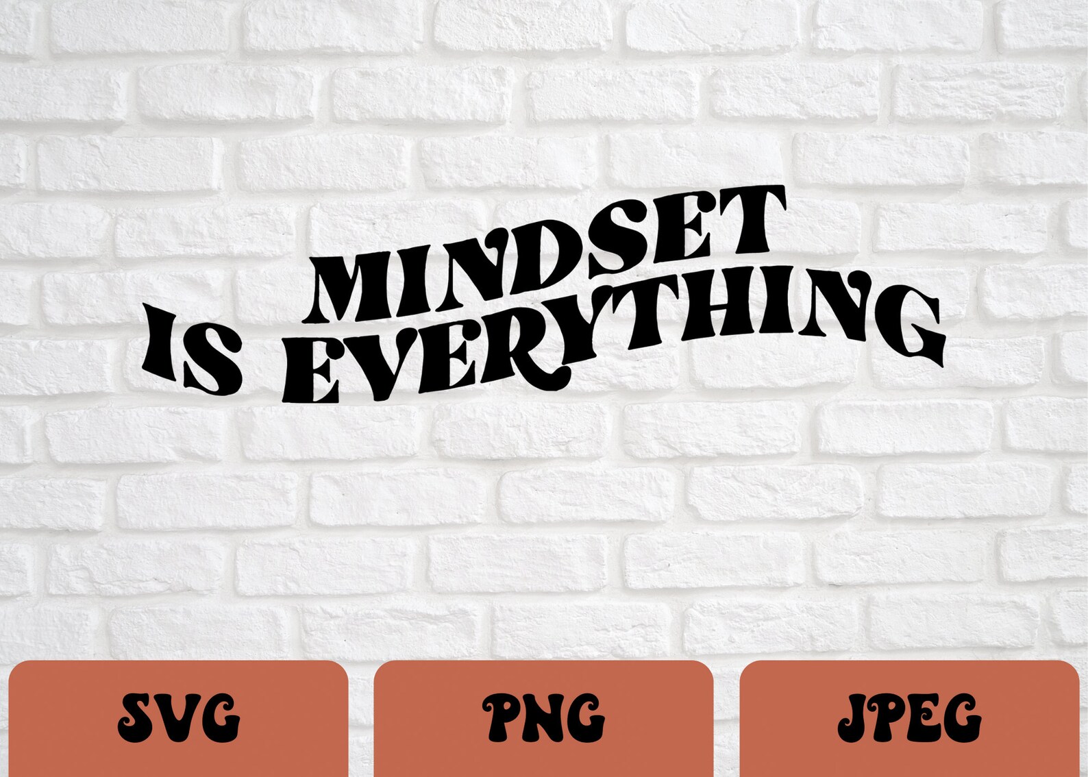Mindset is Everything SVG PNG JPEG Positive Quote Retro Etsy