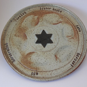 Ceramic Seder Plate & Six Ramekins for Passover