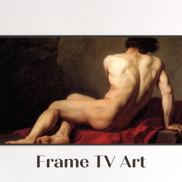 Samsung Frame TV Art 4K | Vintage Nude Painting - Male nude known as Patroclus | Instant Download | Art for Frame TV 4K