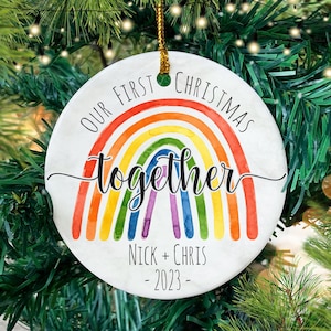 Our first Christmas together gay, Gay together Ornament, Lesbian Our First Christmas new couple, Christmas ornament LGBT. Xmas together gay
