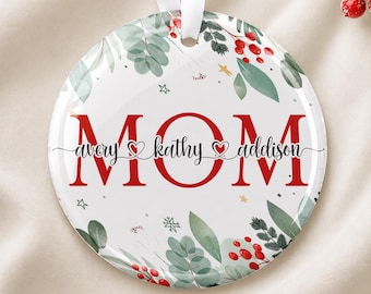 Personalized Mom Christmas Ornament: Custom Ceramic Xmas Gift
