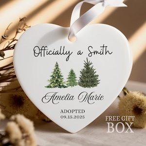 Personalized Adoption Ornament, New Parents Gift (Free Gift Box)