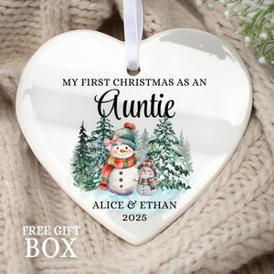 My First Christmas as an Auntie Ornament, Personalized Aunt Ornaments. New Baby Christmas Ornament. Personalized Auntie Gifts for Christmas