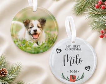 Custom Dog Photo Christmas Ornament: Personalized Pet Ceramic Keepsake