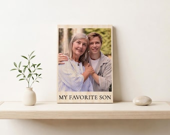 Personalized Mom and Son Wood Photo Plaque, Mothers Day Picture Gifts