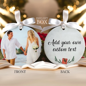 Custom photo ornament double sides, Christmas photo ornament, personalized Christmas ornament front and back image, tree decoration picture