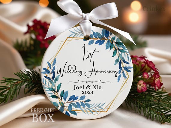 1st Wedding Anniversary Ornament First Wedding Anniversary Christmas Ornament 1st Anniversary Gift for Wife Husband. Wedding Ornament Etsy
