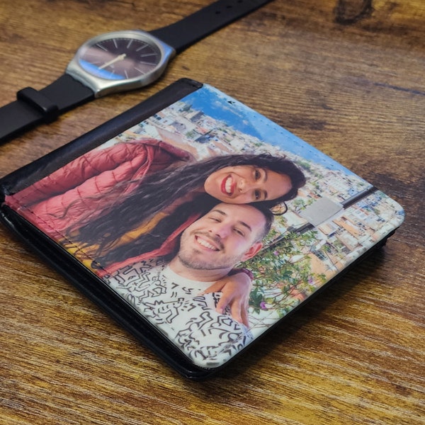 Custom photo wallet, personalized gift for him. Gift for boyfriend, husband, grandpa, uncle. Personalized wallet with picture