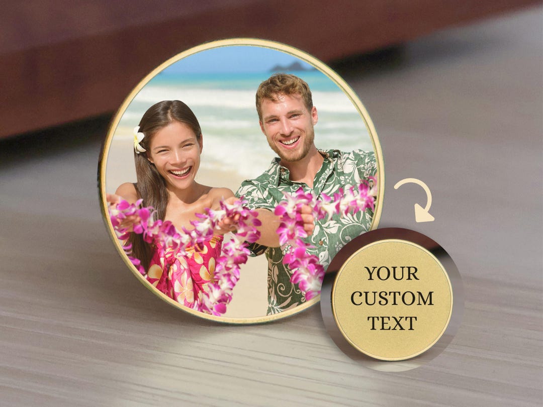 Custom Photo Coin, Personalized Double Sided Keepsake, Zinc Alloy - Etsy